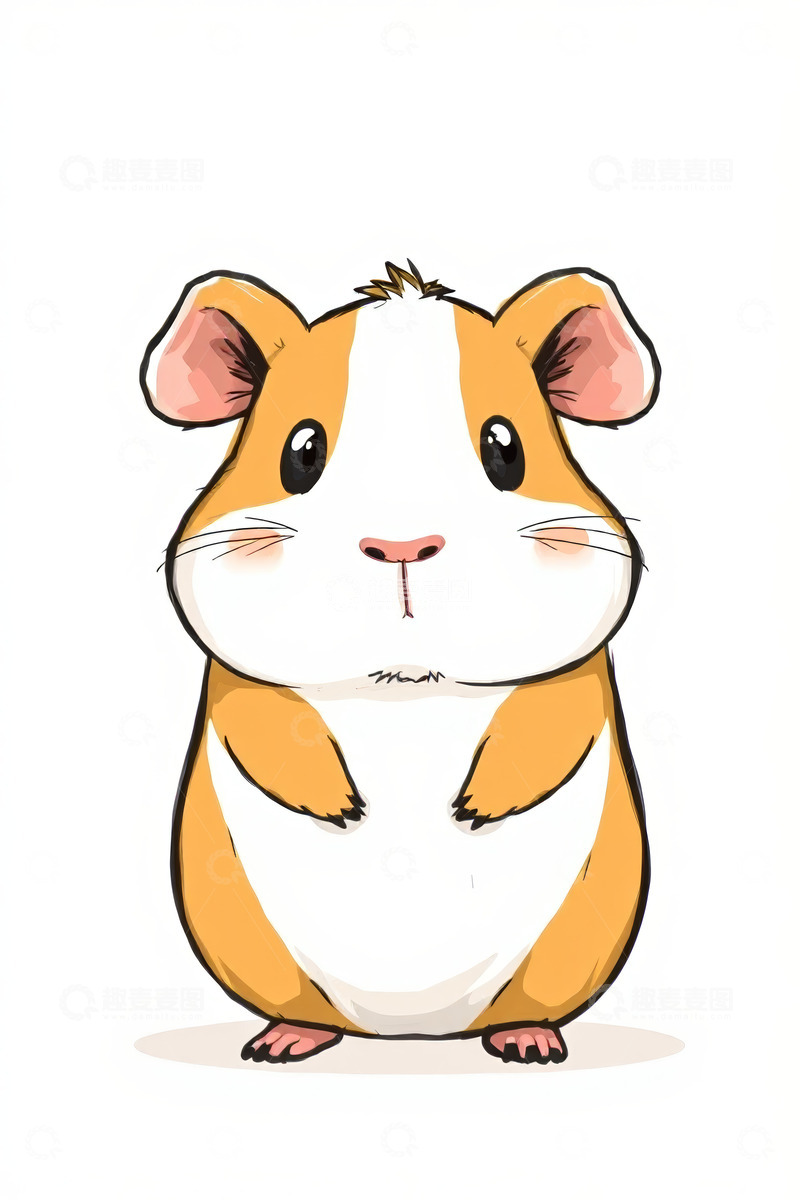 高清大图下载【趣麦麦图】站立的卡通仓鼠插画素材