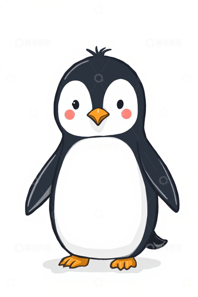 高清大图下载【趣麦麦图】可爱卡通企鹅插图