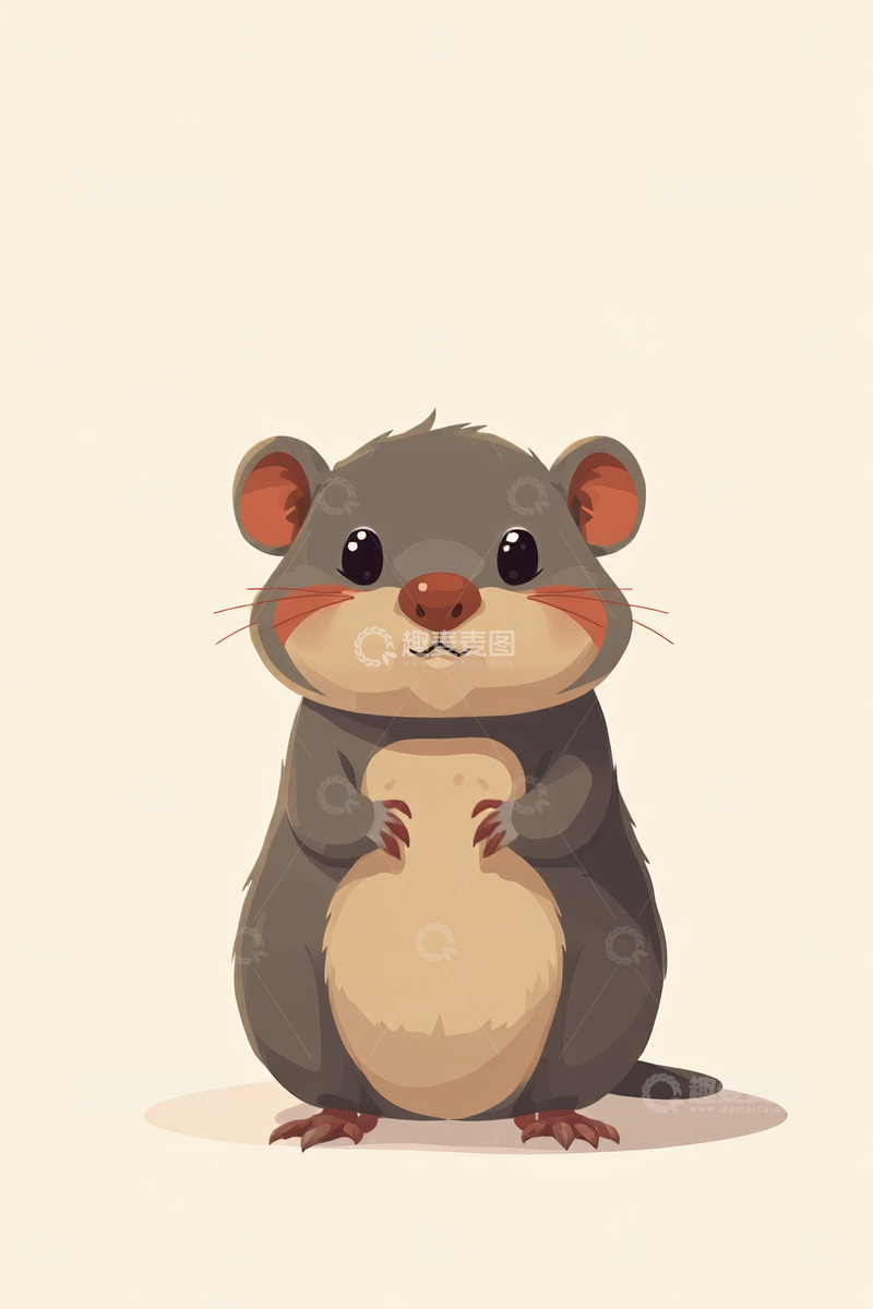 高清大图下载【趣麦麦图】可爱卡通老鼠站立形象