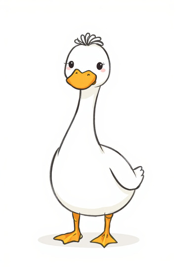 卡通站立鸭子插画