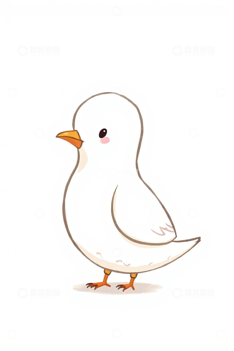 高清大图下载【趣麦麦图】卡通小鸟站立形象素材