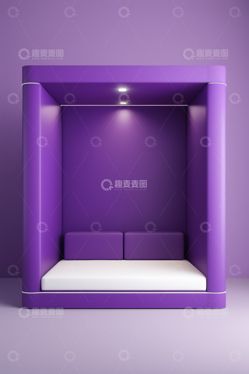 高清大图下载【趣麦麦图】紫色现代风格休息空间