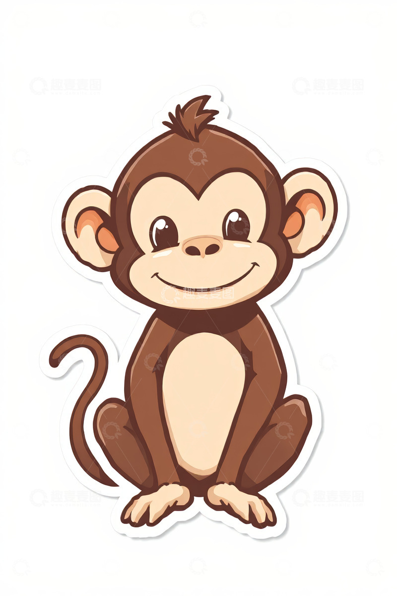 高清大图下载【趣麦麦图】卡通猴子坐立形象