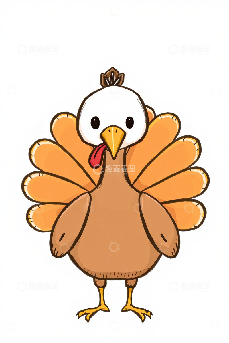 高清大图下载【趣麦麦图】卡通火鸡形象素材
