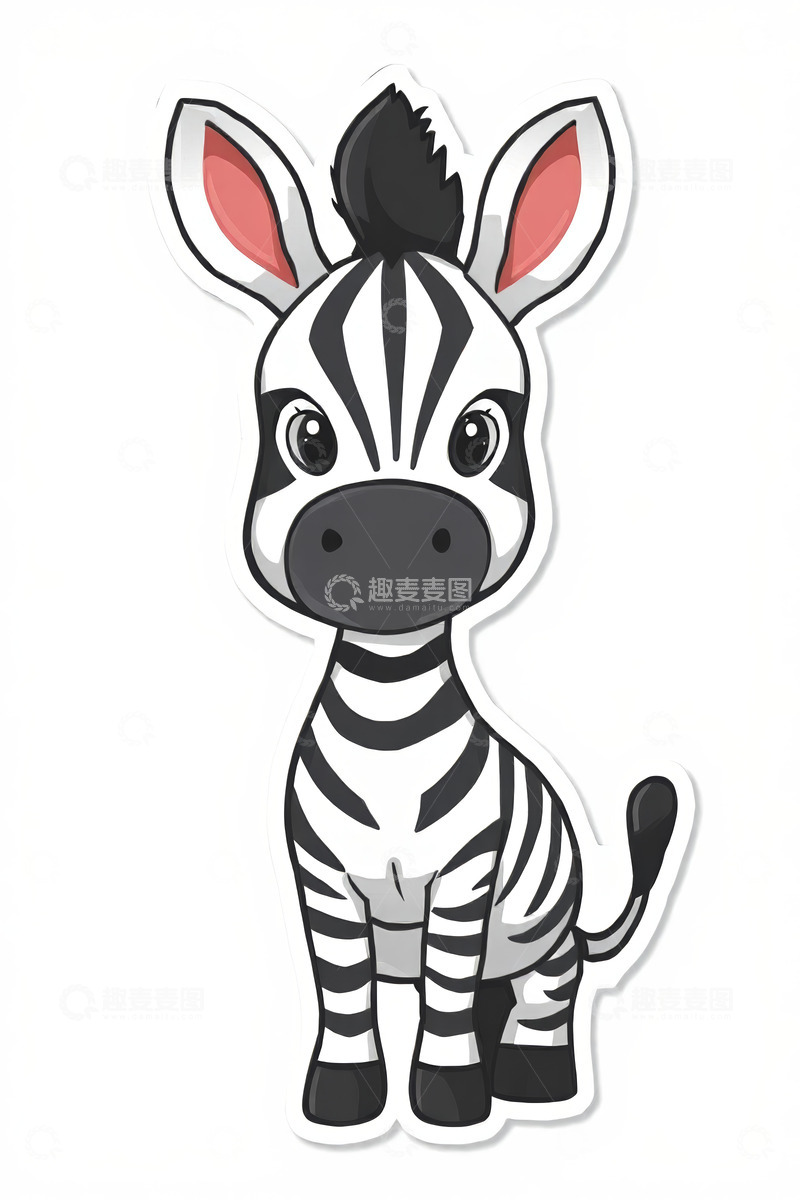 高清大图下载【趣麦麦图】卡通斑马形象素材