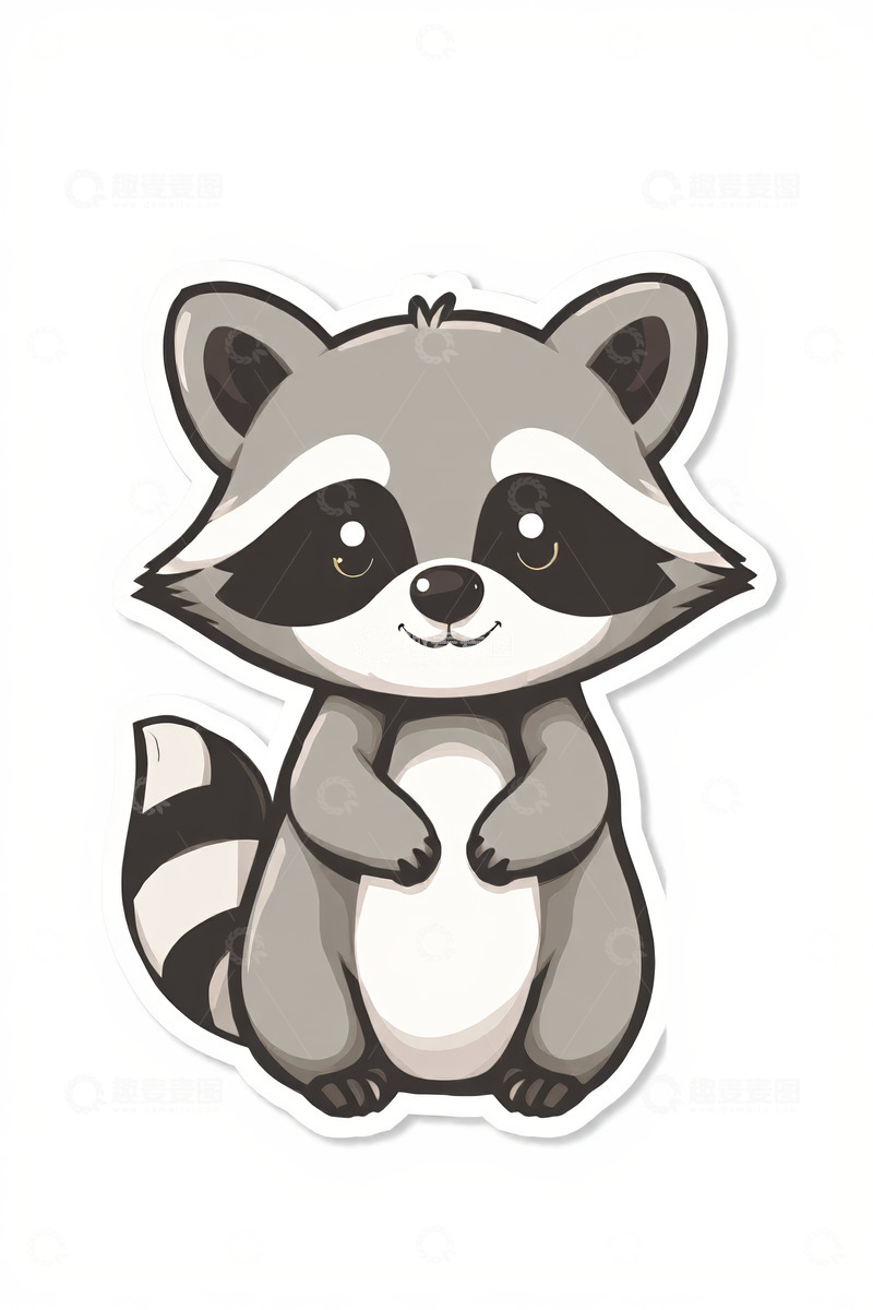 高清大图下载【趣麦麦图】可爱卡通浣熊形象素材