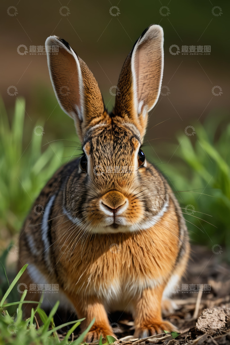 高清大图下载【趣麦麦图】草地上的兔子特写