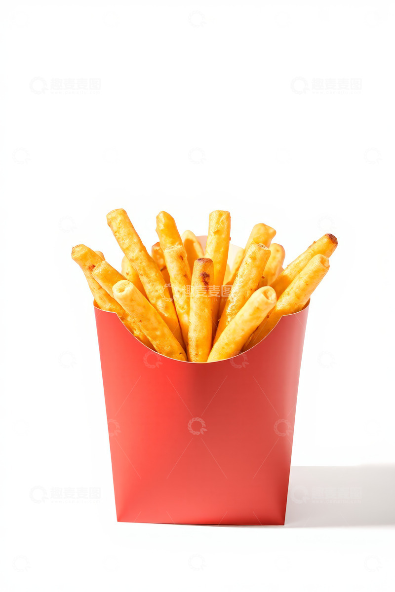 高清大图下载【趣麦麦图】红色纸盒装美味薯条