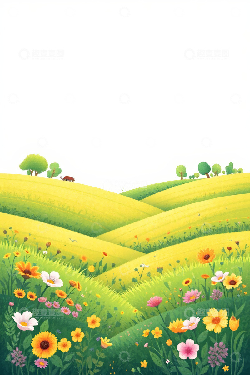 高清大图下载【趣麦麦图】田园草地花卉自然风光