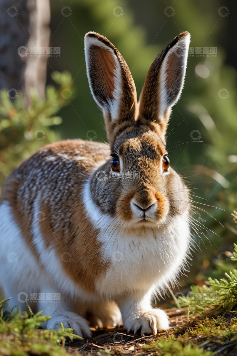 高清大图下载【趣麦麦图】野外站立的兔子特写