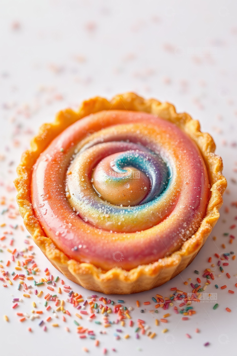 高清大图下载【趣麦麦图】彩色螺旋甜点特写