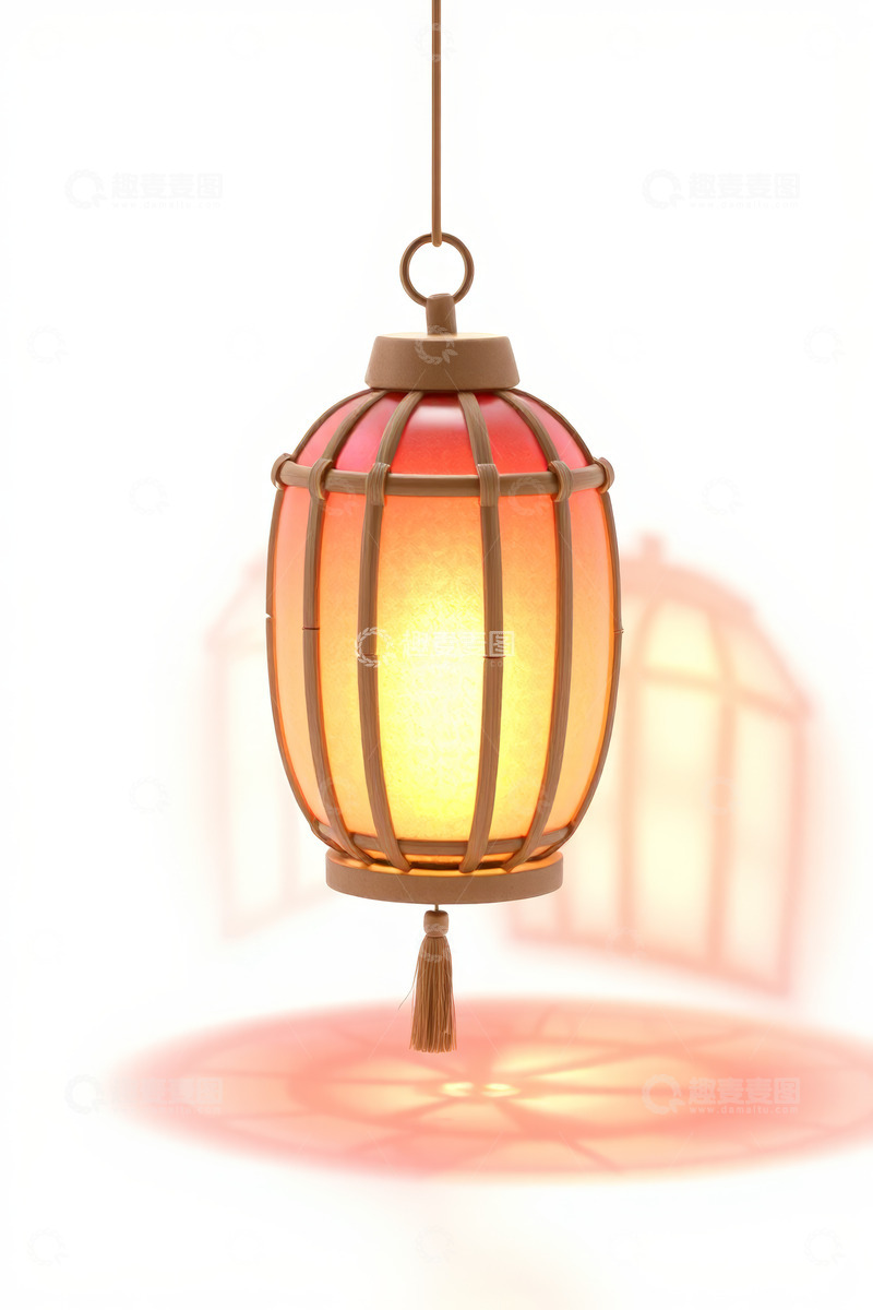 高清大图下载【趣麦麦图】悬挂的中式3D灯笼