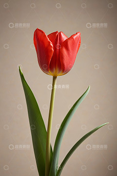 红色郁金香特写