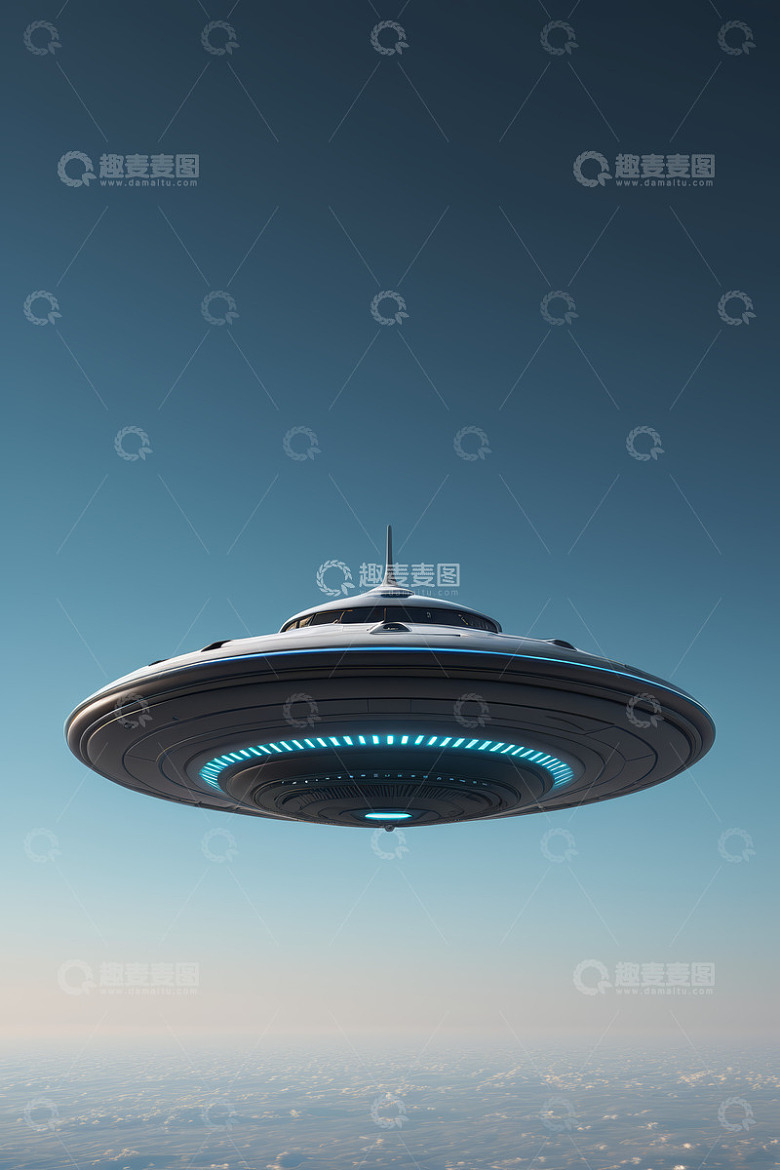空中飞行的科幻宇宙飞船