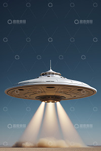 空中飞行的科幻宇宙飞船