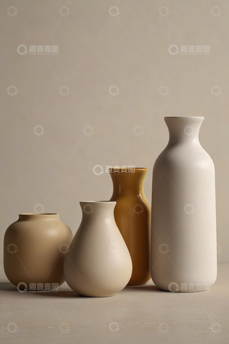 高清大图下载【趣麦麦图】简约风格陶瓷花瓶静物
