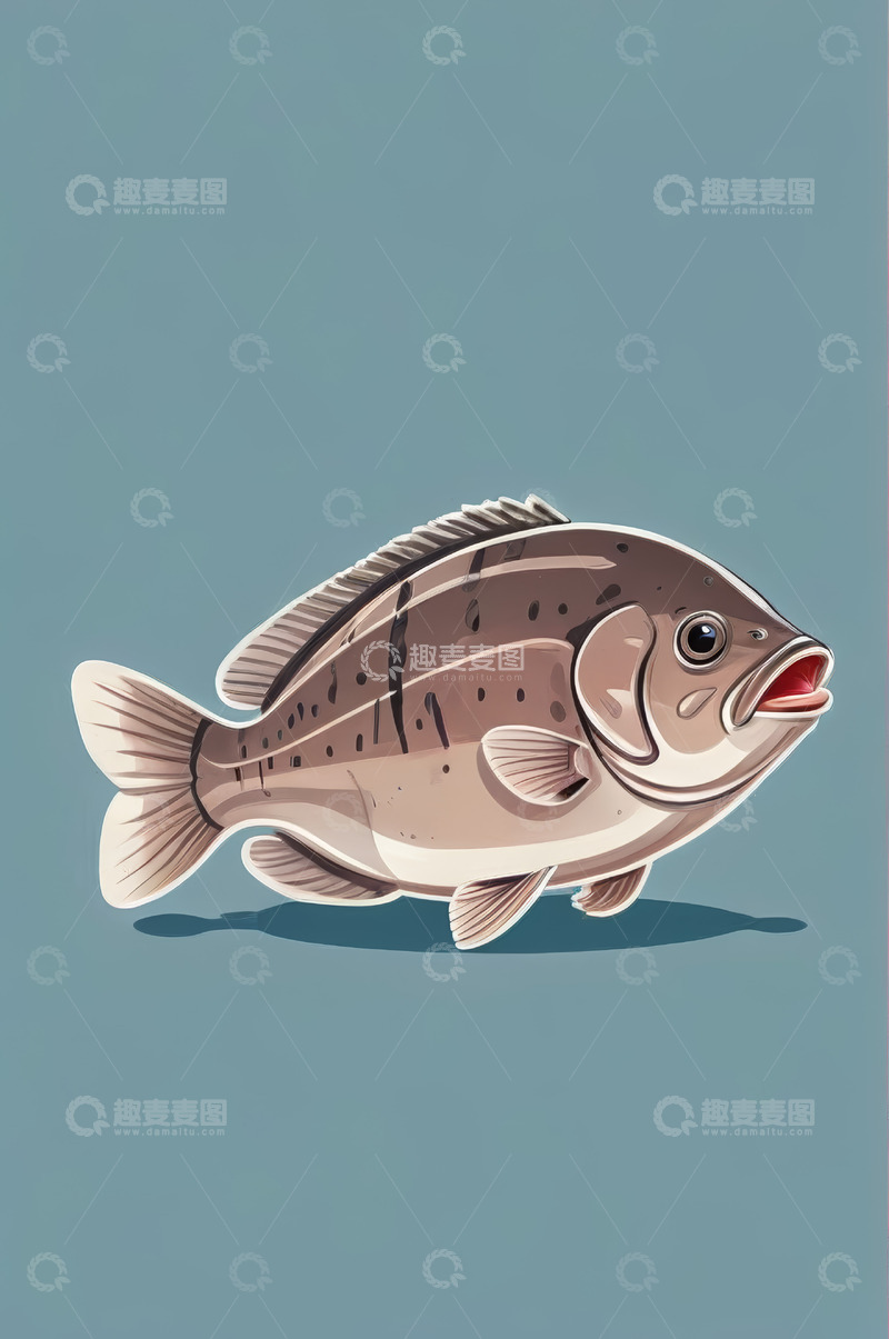 高清大图下载【趣麦麦图】卡通风格鱼插画素材