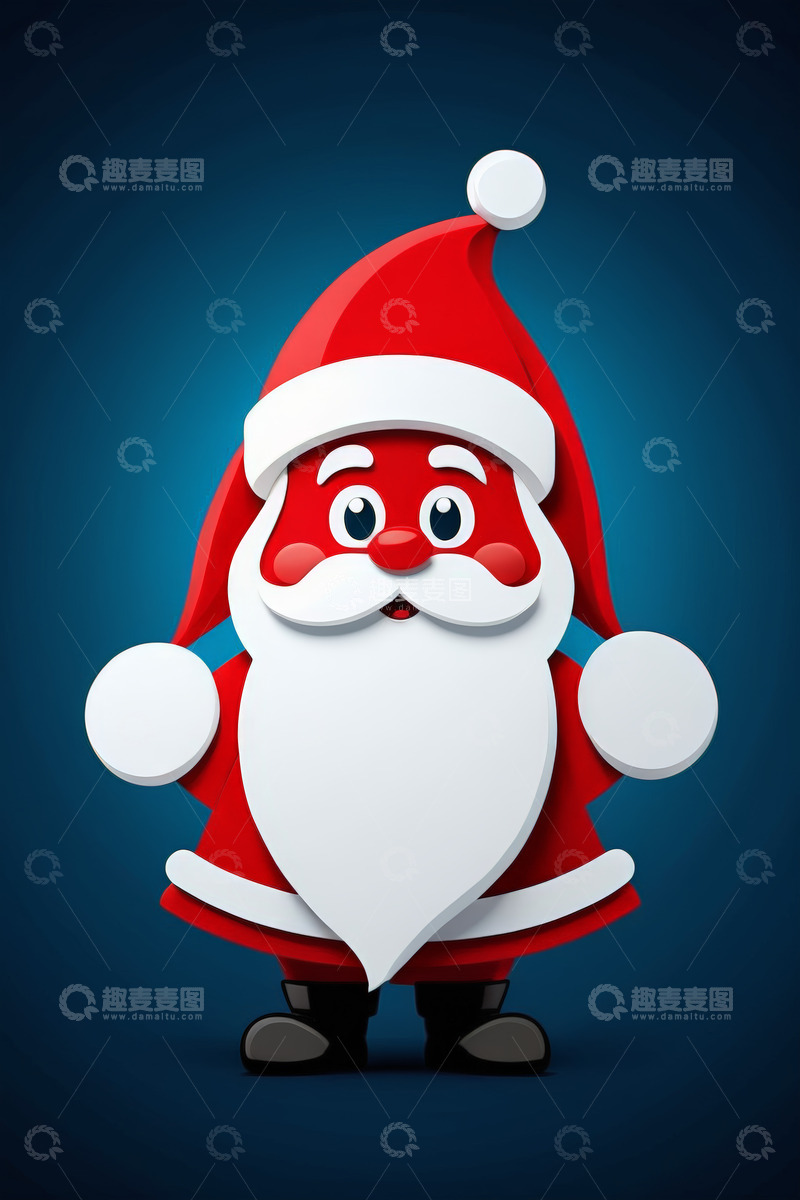 高清大图下载【趣麦麦图】卡通圣诞老人形象素材