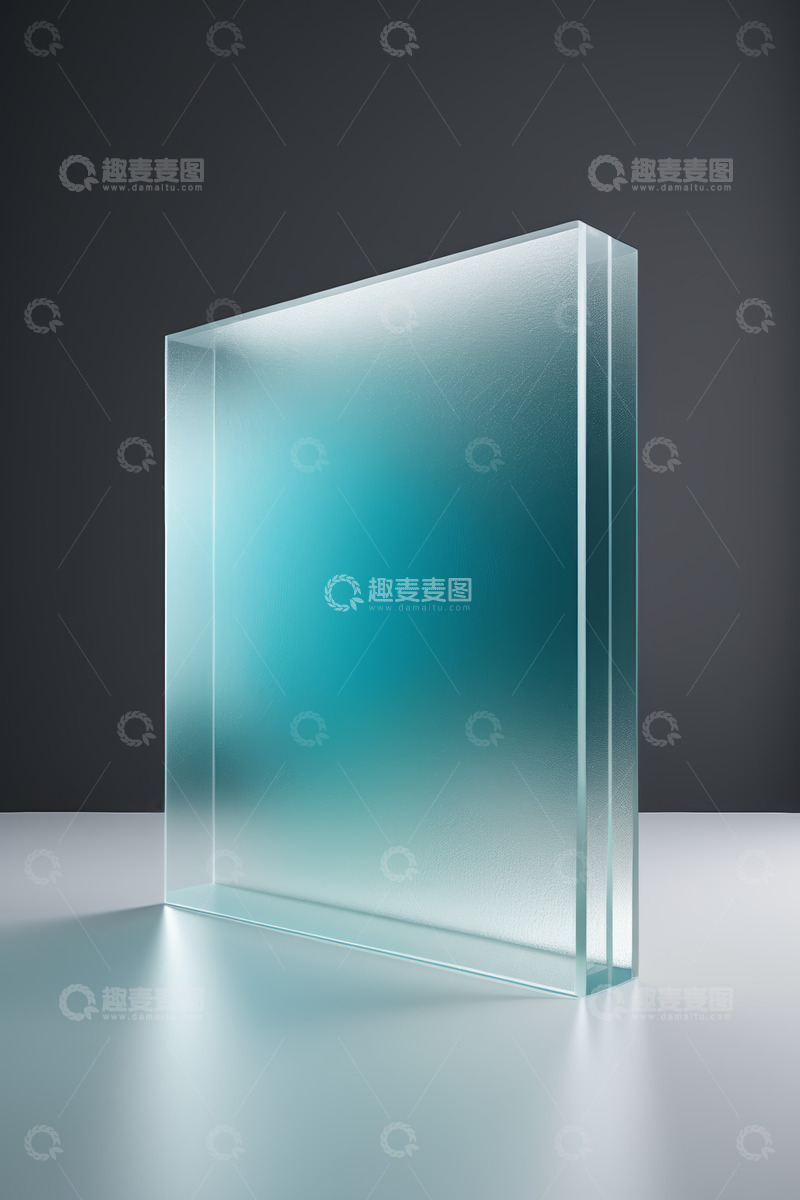 高清大图下载【趣麦麦图】透明磨砂玻璃方块展示
