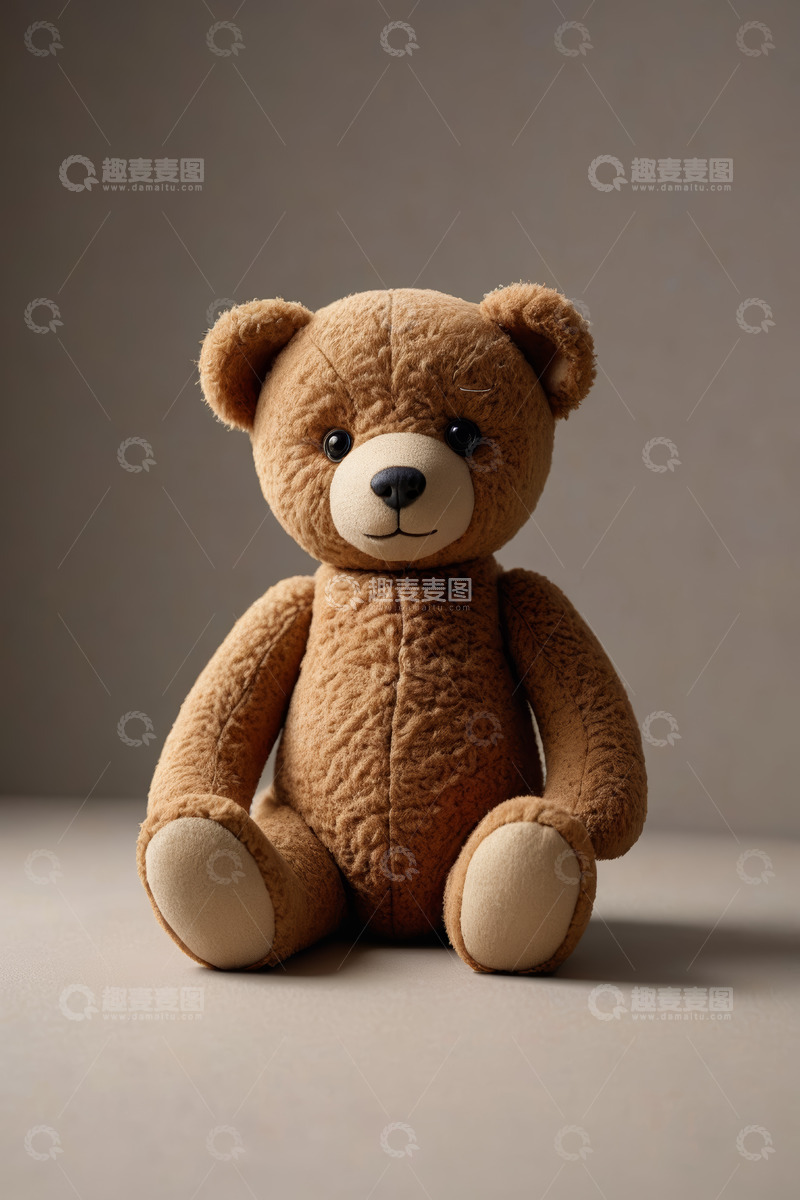 高清大图下载【趣麦麦图】棕色泰迪熊玩具静物特写