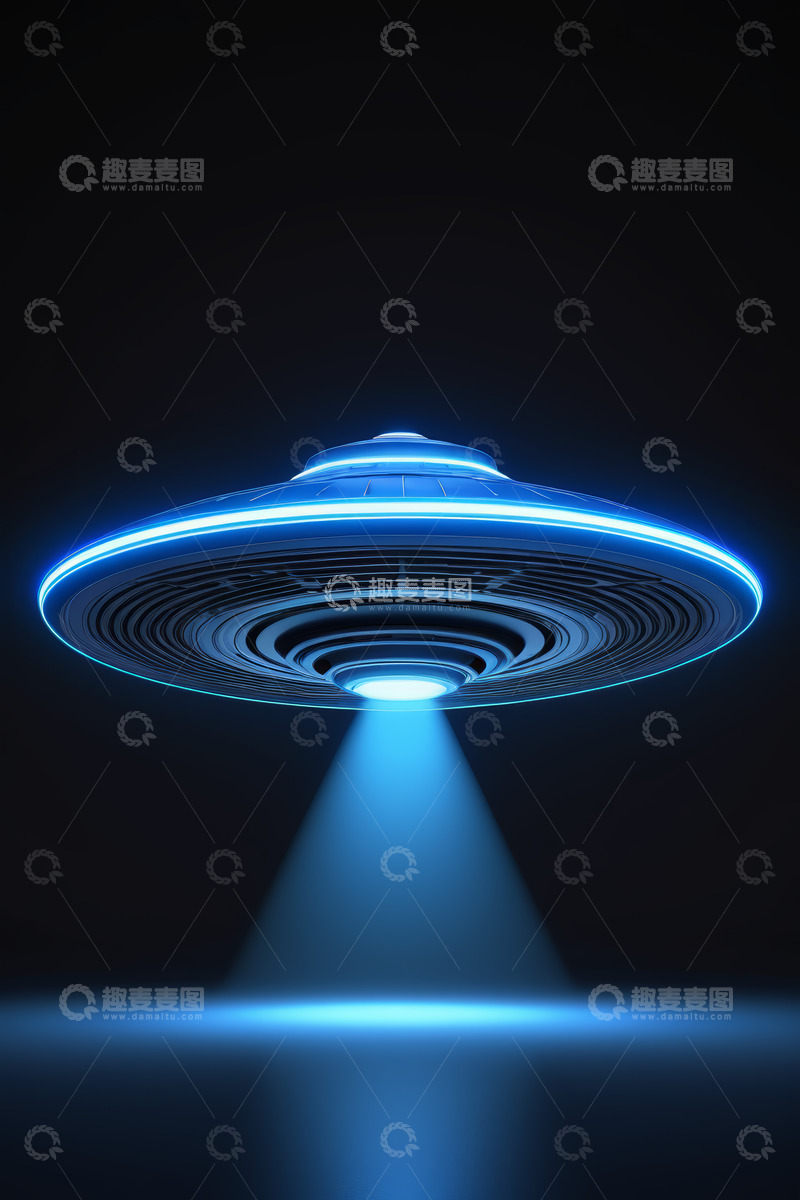 高清大图下载【趣麦麦图】悬浮的蓝色不明飞行物
