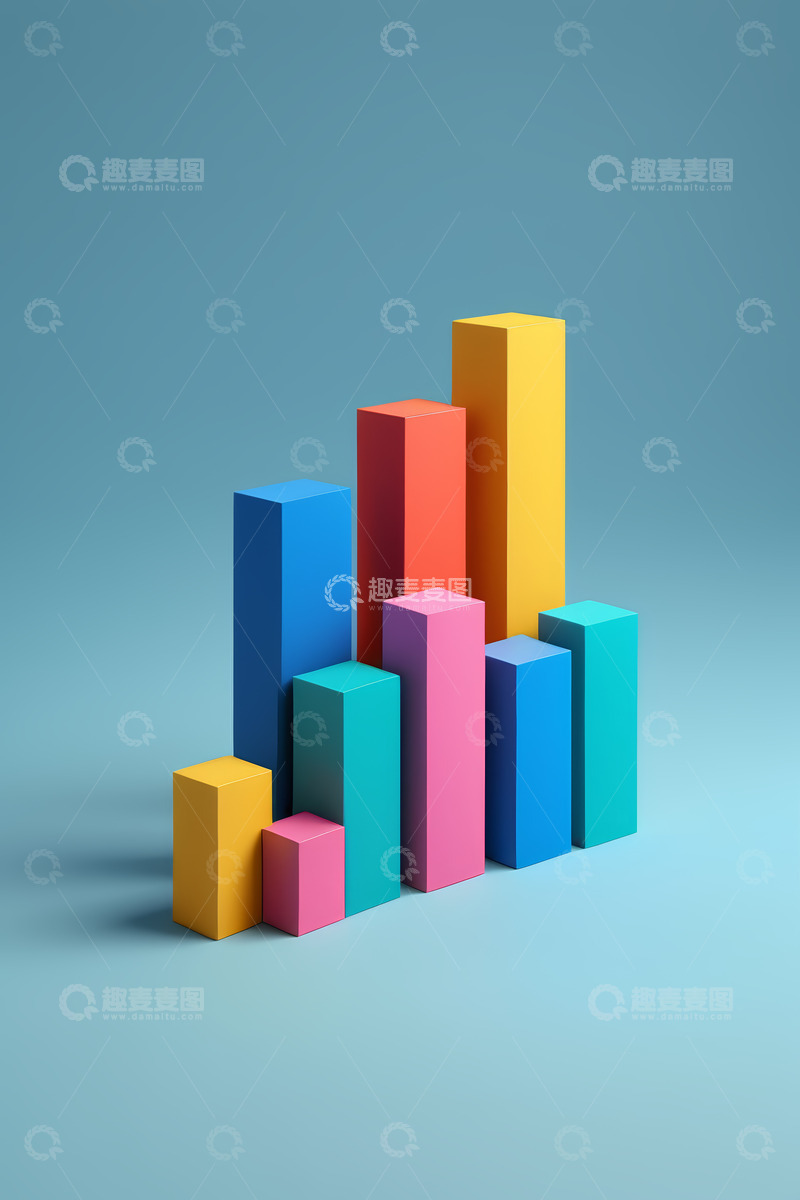 高清大图下载【趣麦麦图】彩色柱状图图表素材