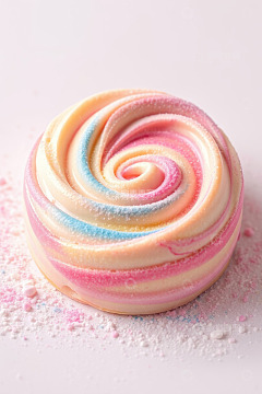多彩螺旋甜点特写