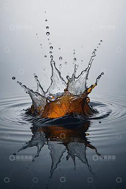 液体水滴飞溅特写画面