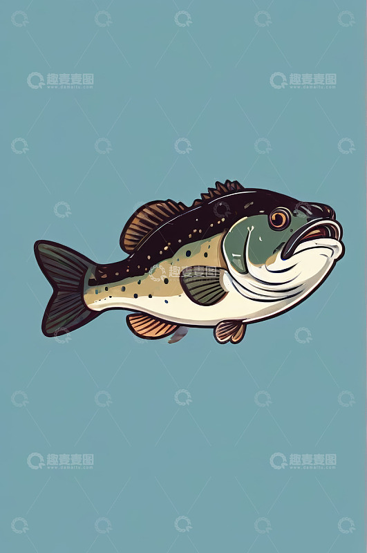 卡通风格鱼插画素材