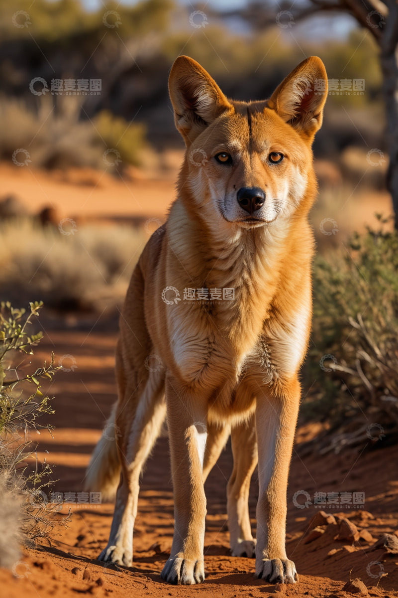 高清大图下载【趣麦麦图】野外站立的野生犬科动物