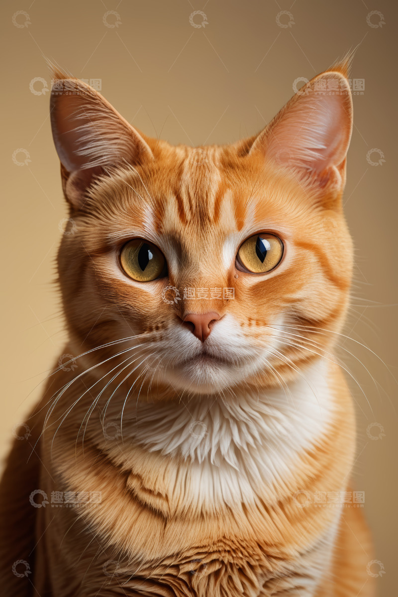 高清大图下载【趣麦麦图】橘色猫咪特写