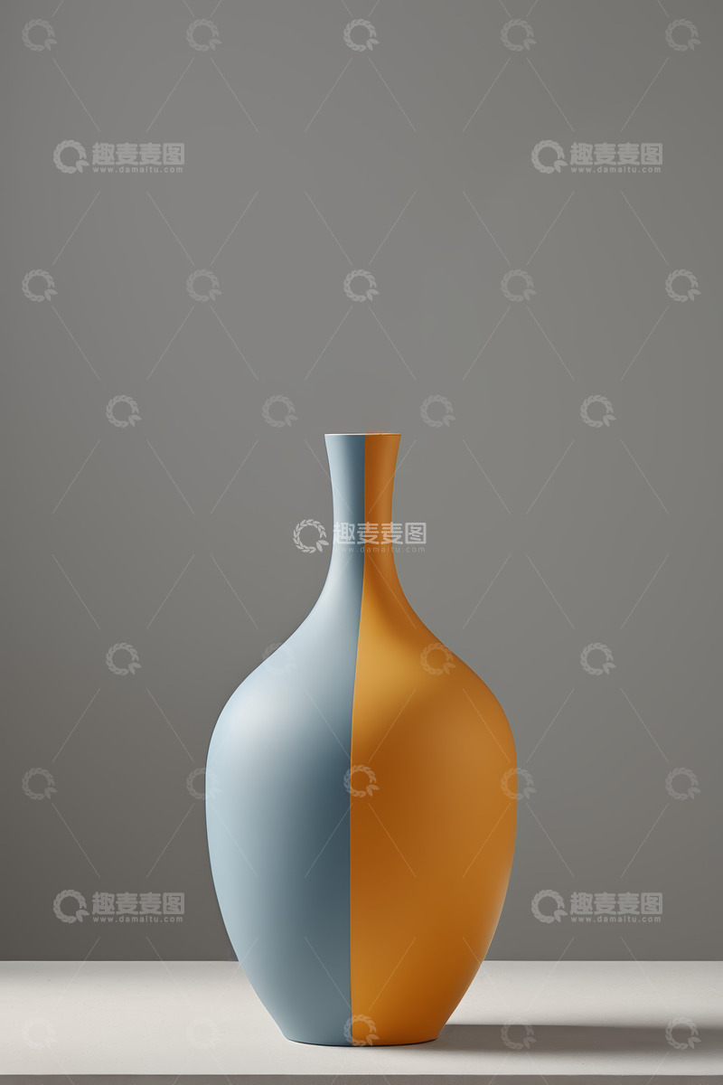 高清大图下载【趣麦麦图】双色拼接花瓶静物特写