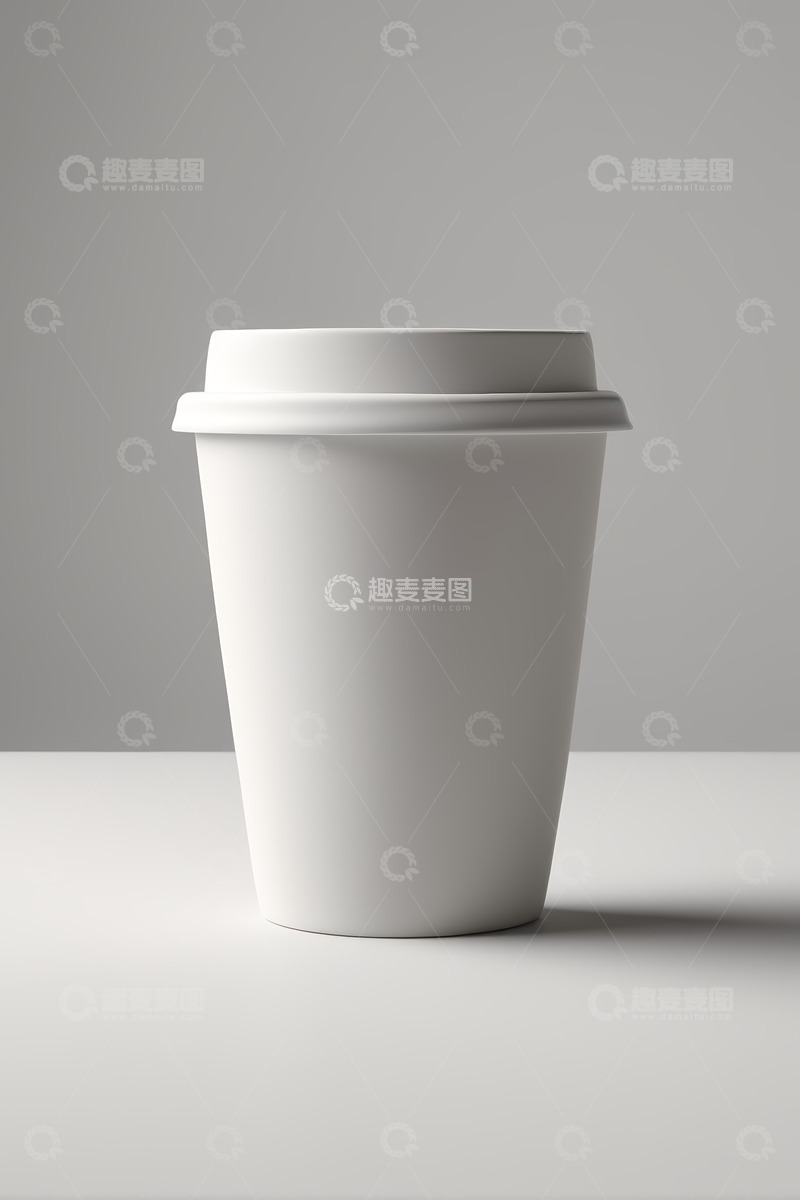 高清大图下载【趣麦麦图】白色一次性咖啡杯静物特写