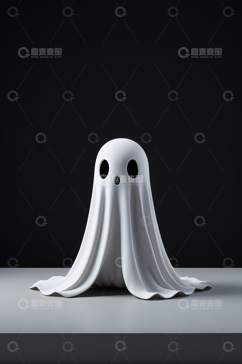 高清大图下载【趣麦麦图】白色卡通幽灵形象