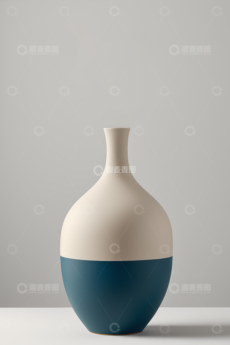 高清大图下载【趣麦麦图】双色拼接花瓶特写