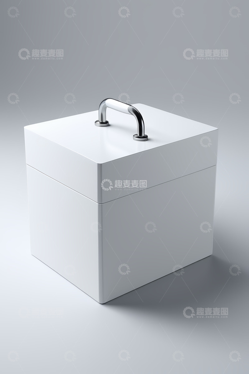 高清大图下载【趣麦麦图】白色带把手盒子素材