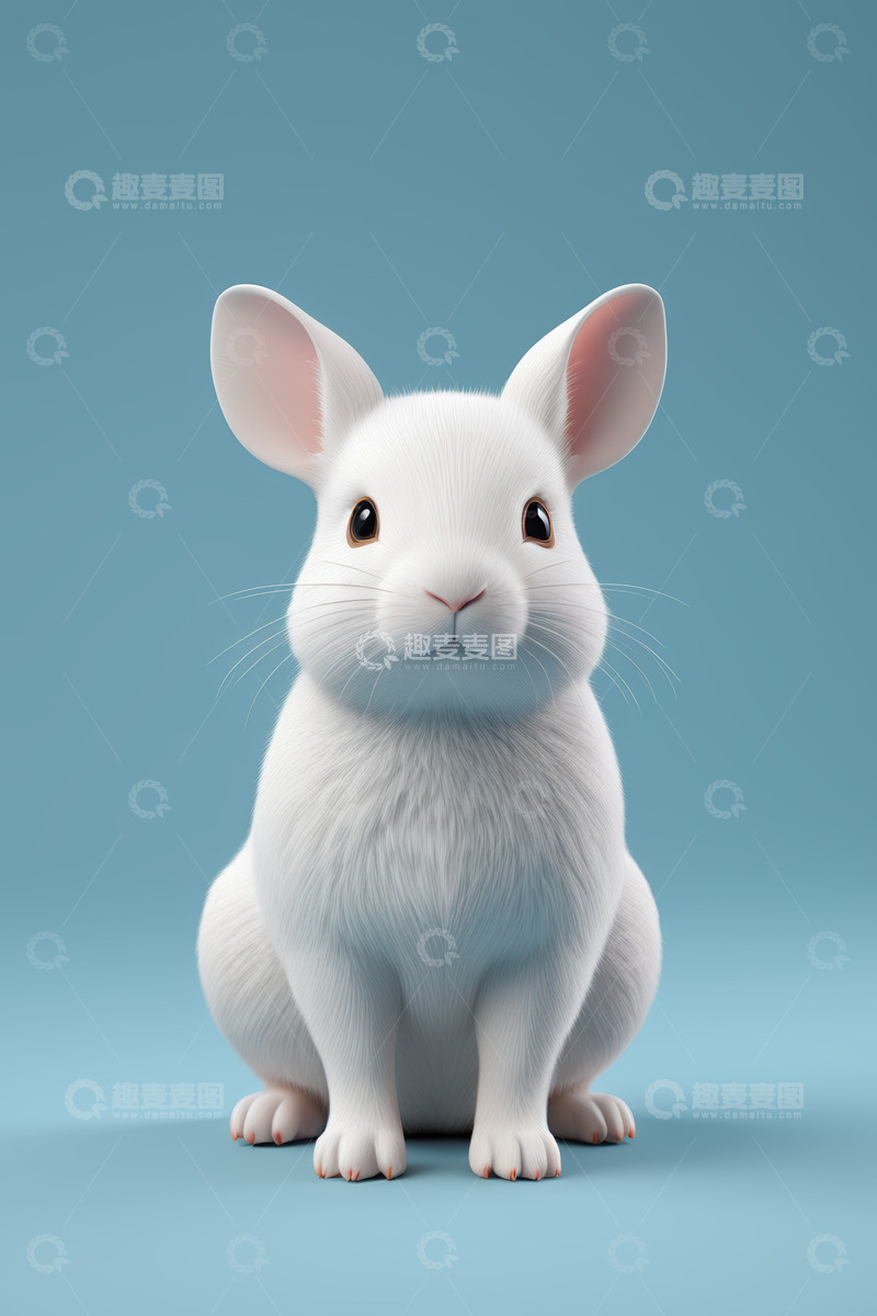 高清大图下载【趣麦麦图】白色兔子特写