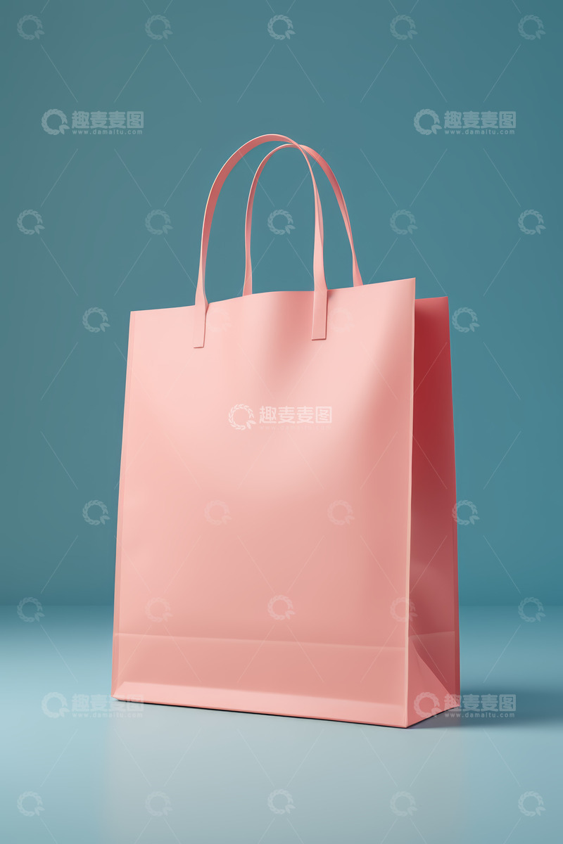 高清大图下载【趣麦麦图】粉色购物袋展示