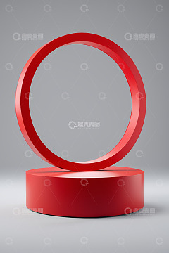 红色环形展示台3D模型