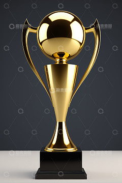 金色奖杯特写