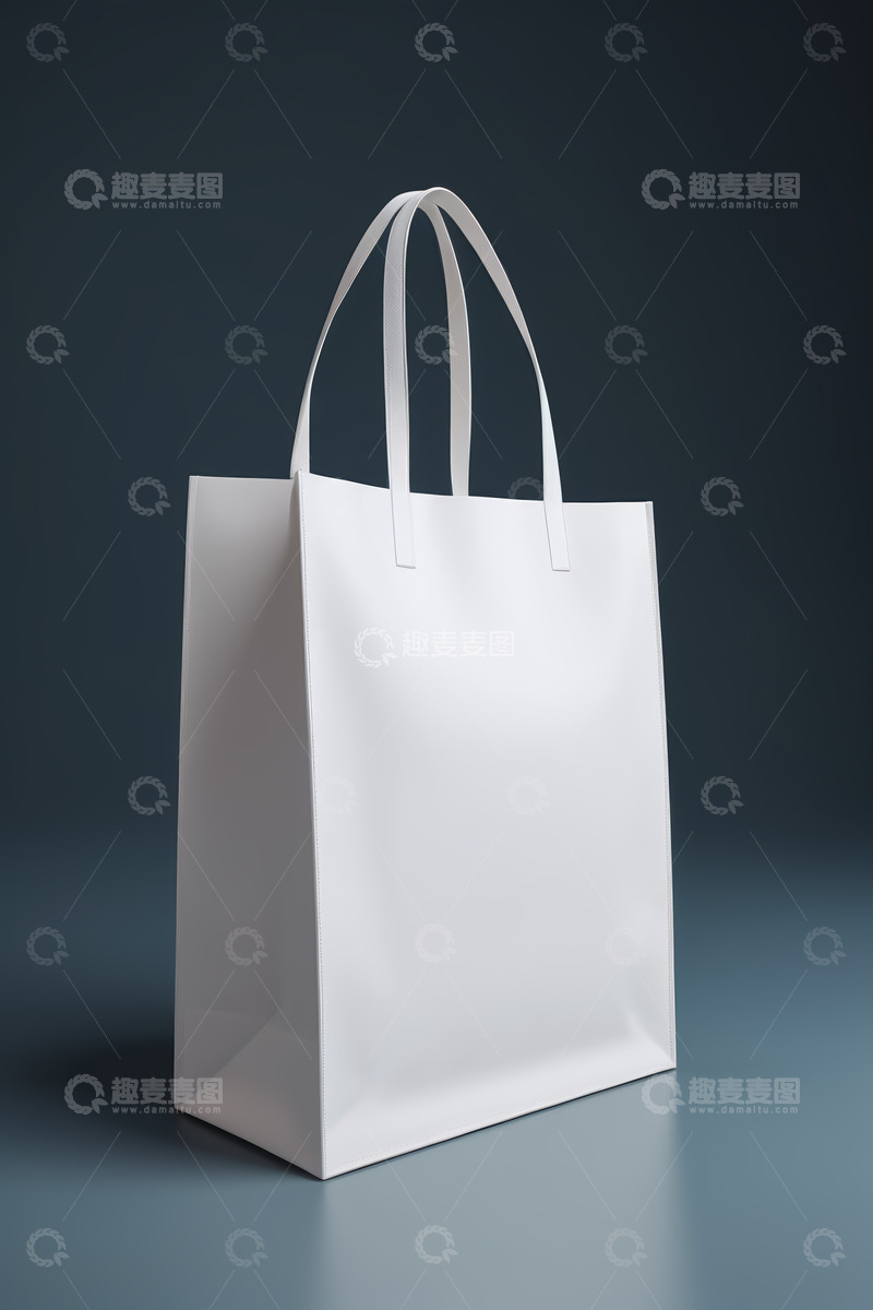高清大图下载【趣麦麦图】白色手提购物袋展示