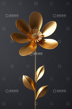金色花朵三维模型素材