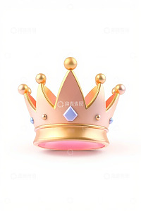 金色粉色宝石装饰皇冠素材
