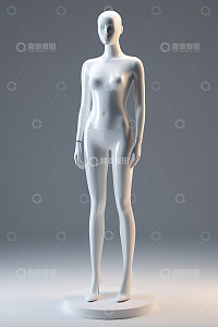 白色女性人体模特展示图