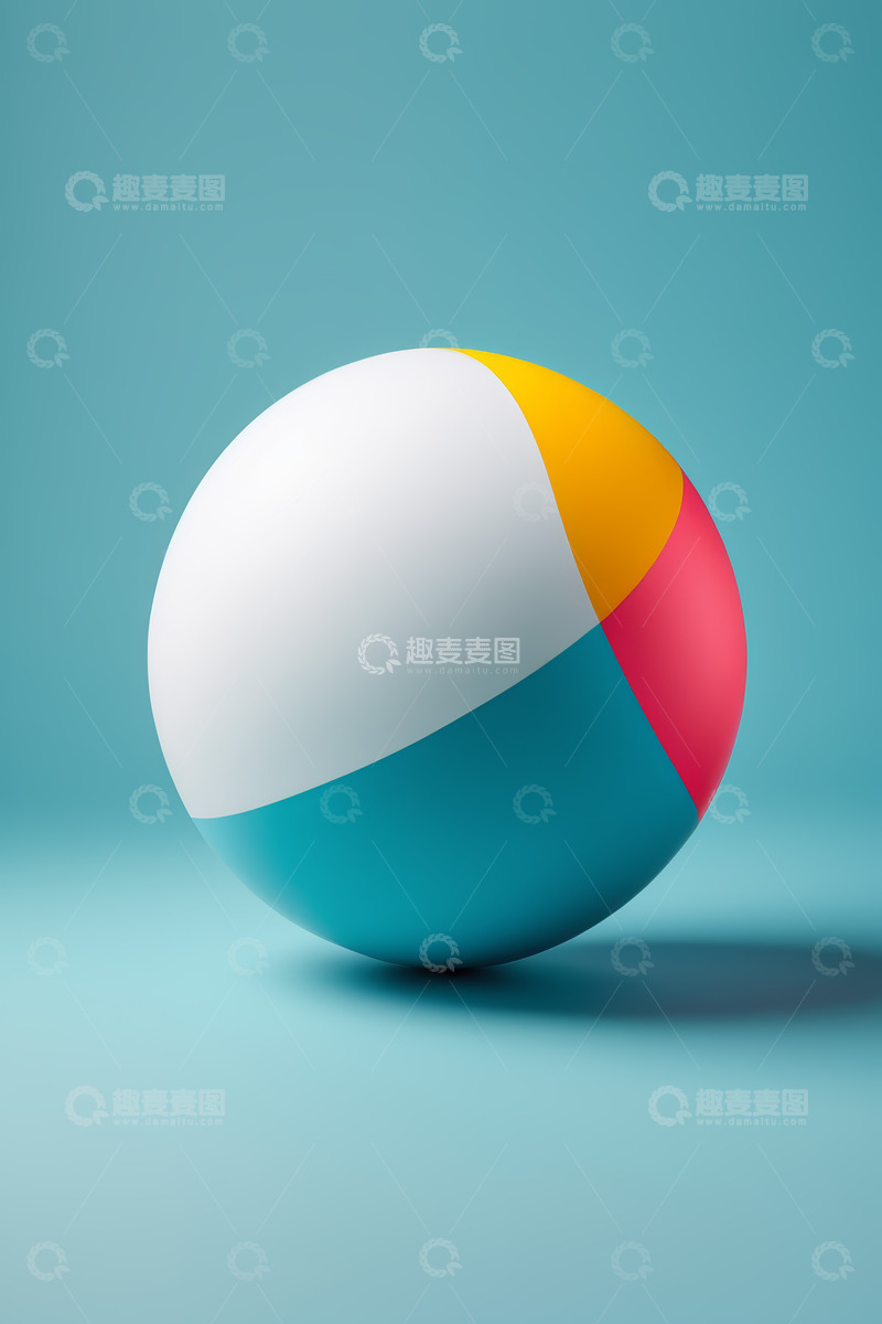 高清大图下载【趣麦麦图】彩色沙滩球静物特写