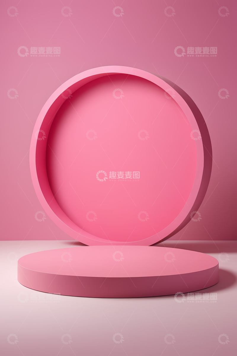 高清大图下载【趣麦麦图】粉色圆形展示台背景