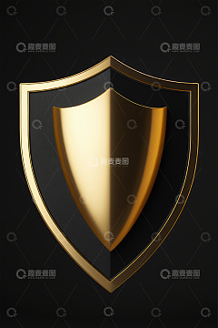 黑金配色盾牌素材