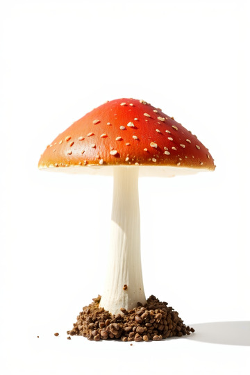 红色斑点蘑菇特写素材