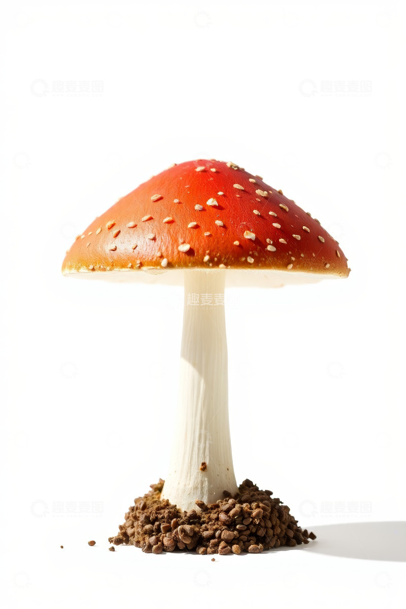 高清大图下载【趣麦麦图】红色斑点蘑菇特写素材