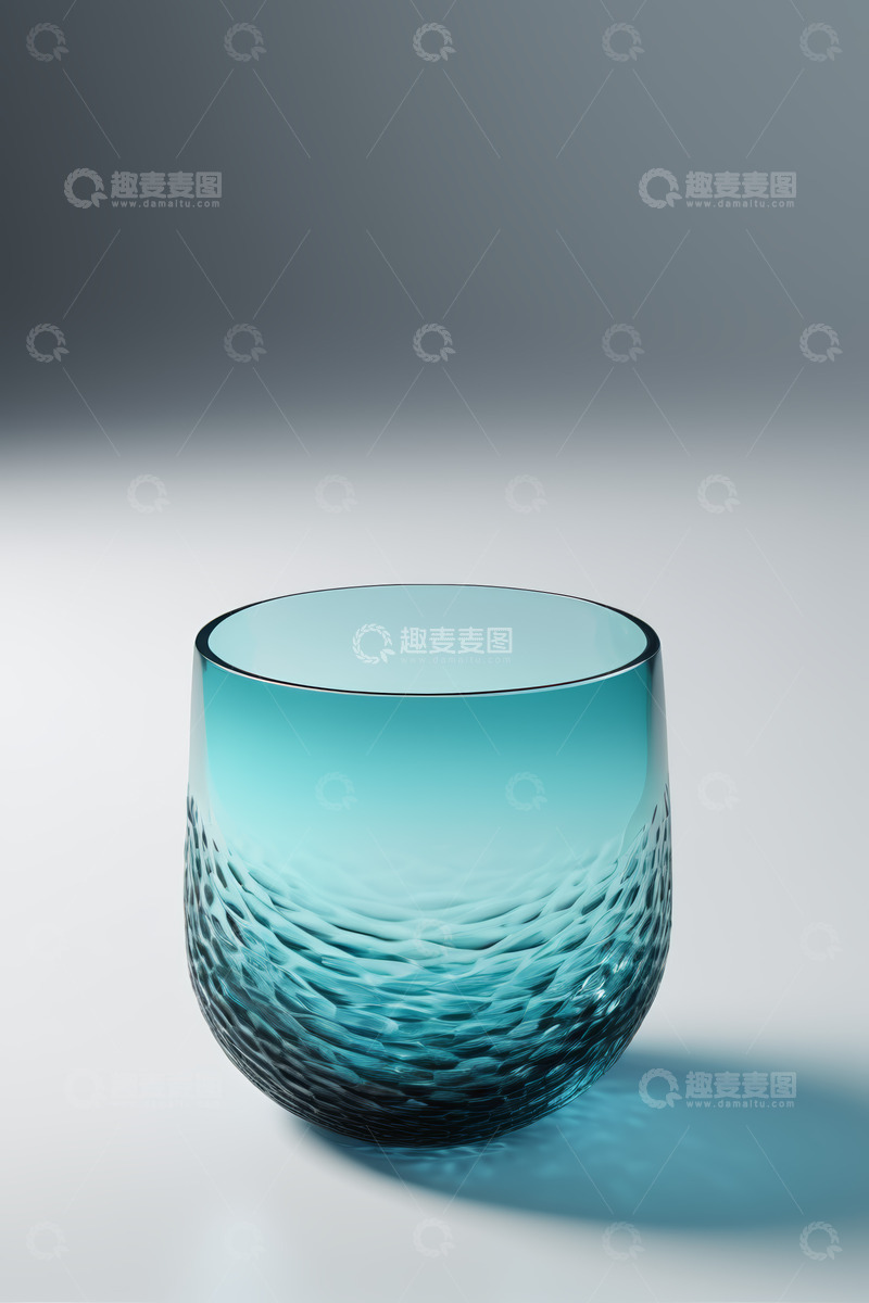 高清大图下载【趣麦麦图】蓝绿色玻璃器皿特写